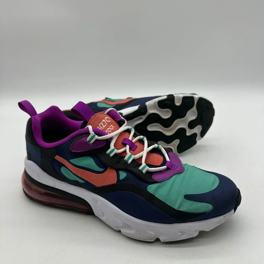 Nike BQ0103-402 Air Max 270 React Youth Size 7Y‎ / Womens 8.5 Multi Color Shoes